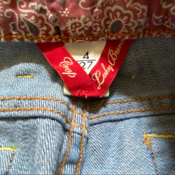 Lucky Brand Golden State Crop Jeans with Distressing Size 4/27 - Picture 6 of 12